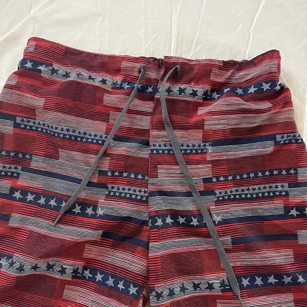 Speedo Mens Red Bathing Suit Shorts‎ Size Large UV 50+ America